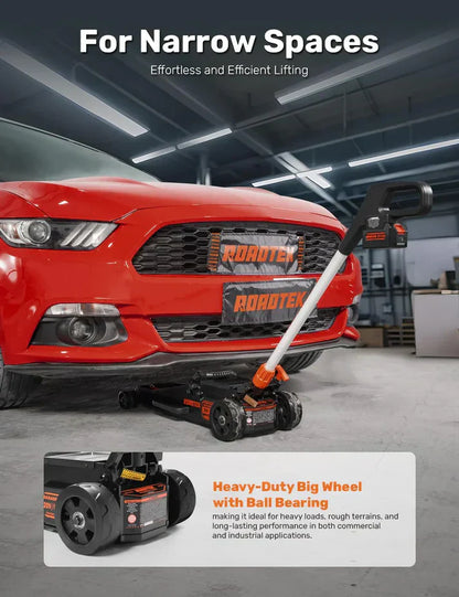 GMax 2-ton electric floor jack is made of low-profile aluminum and steel