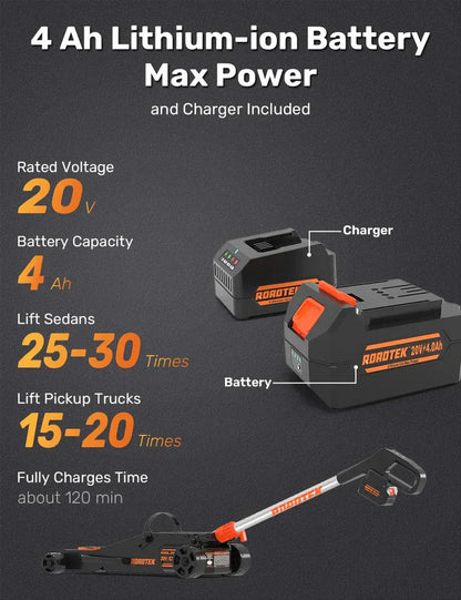 GMax 2-ton electric floor jack is made of low-profile aluminum and steel