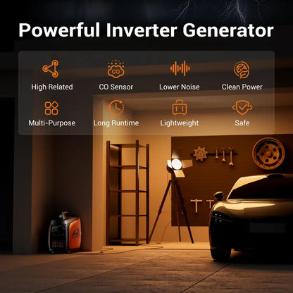 Portable inverter generator, 2500W long-endurance gasoline generator