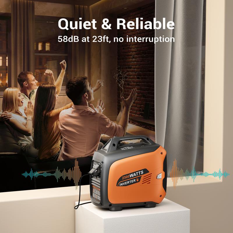 Portable inverter generator, 2500W long-endurance gasoline generator
