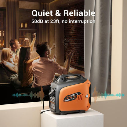 Portable inverter generator, 2500W long-endurance gasoline generator