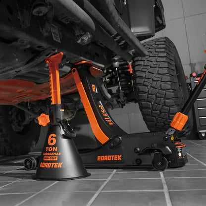 GMax 2-ton electric floor jack is made of low-profile aluminum and steel